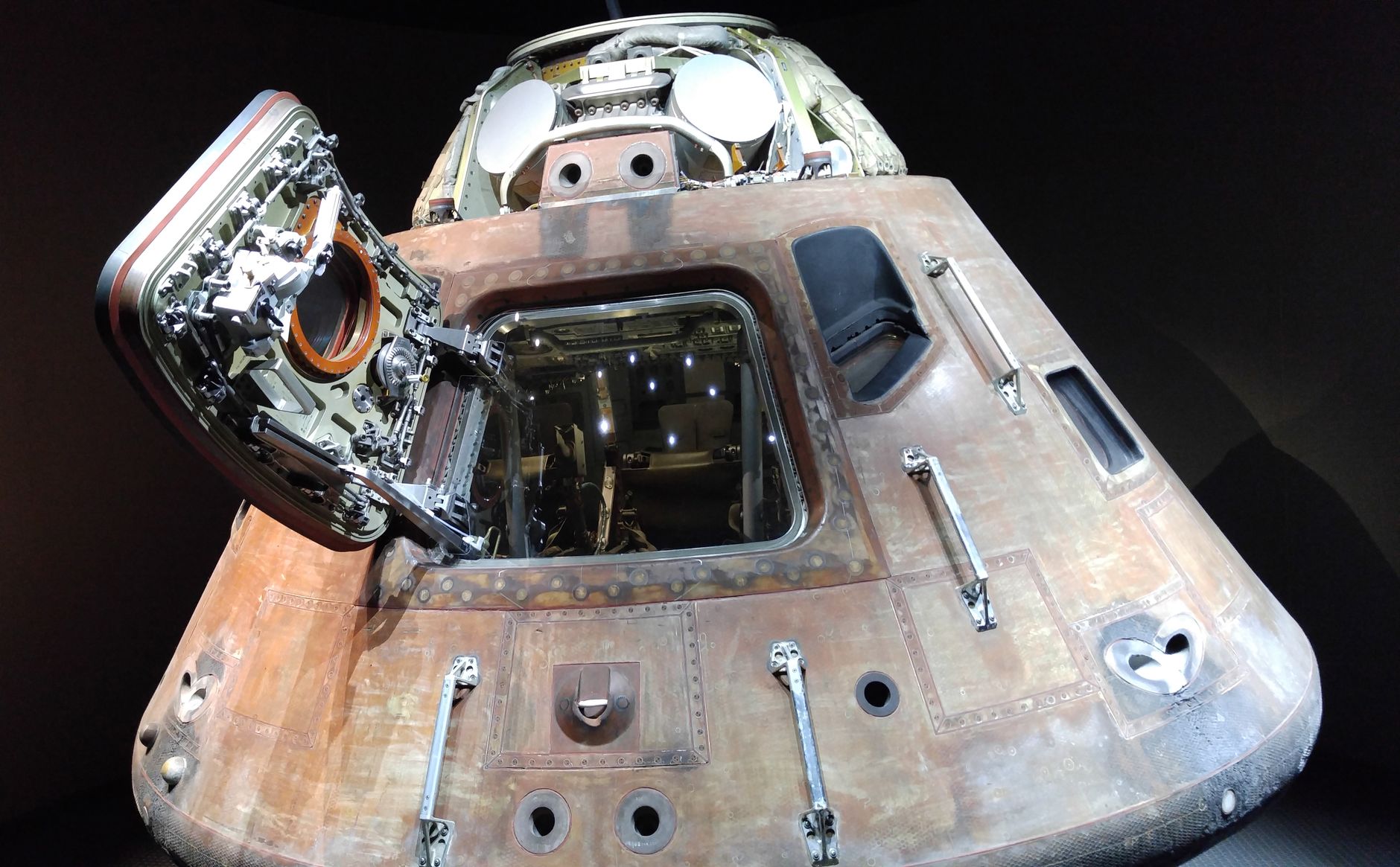 The Apollo 13 command module Odyssey, which returned the crew safely after the explosion