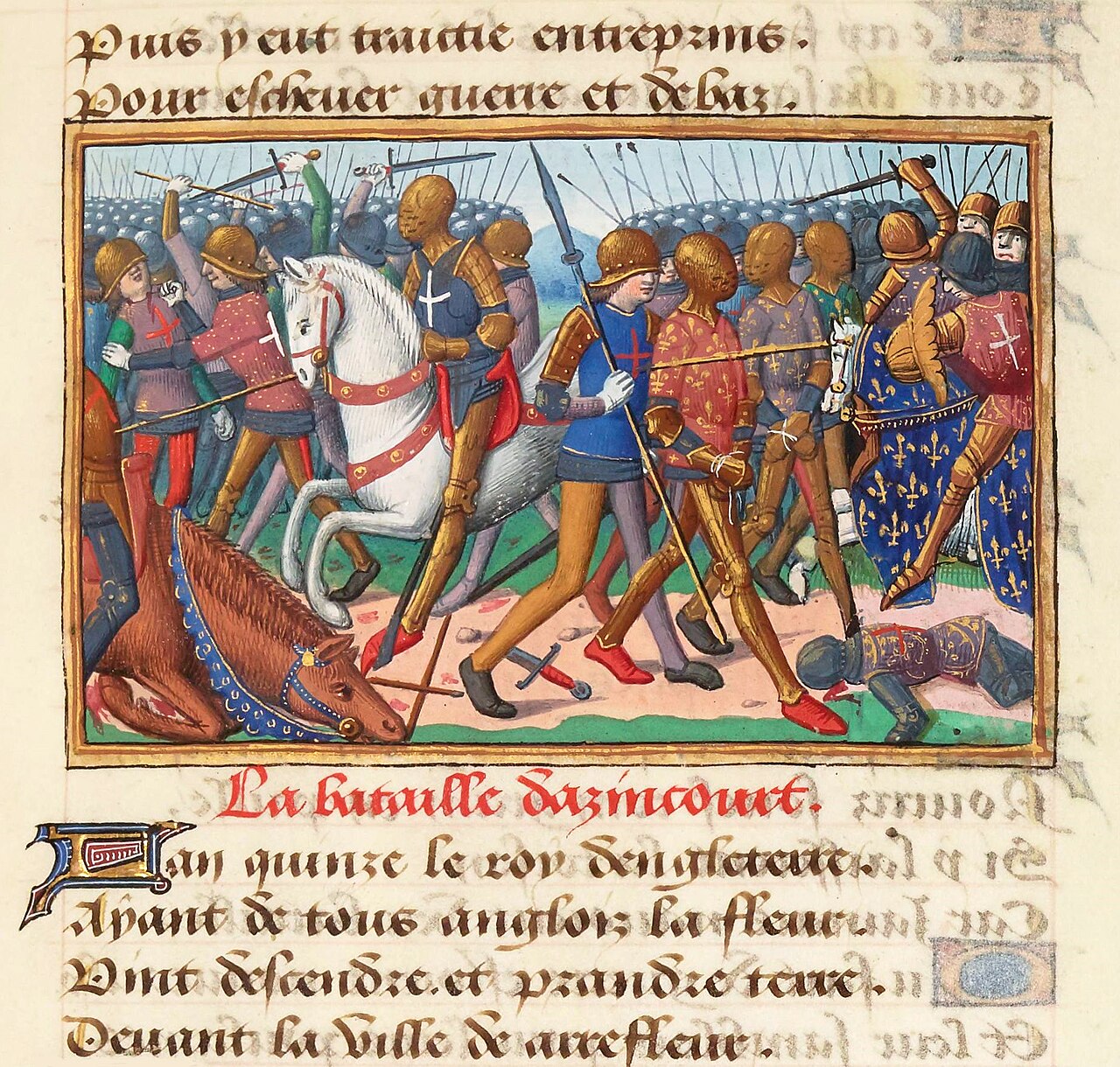 English and French knights clash at the Battle of Agincourt