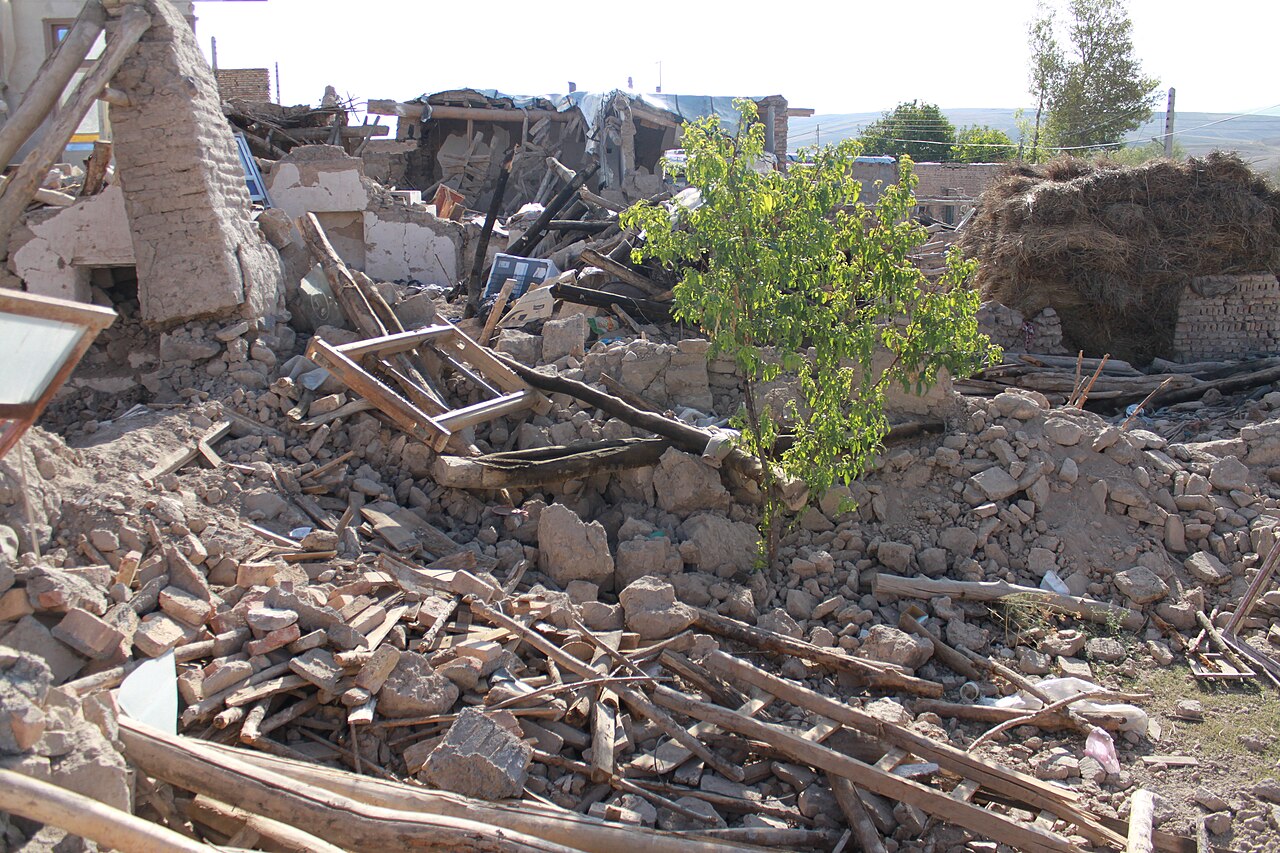 Devastation in northwest Iran following the deadly twin earthquakes near the city of Tabriz