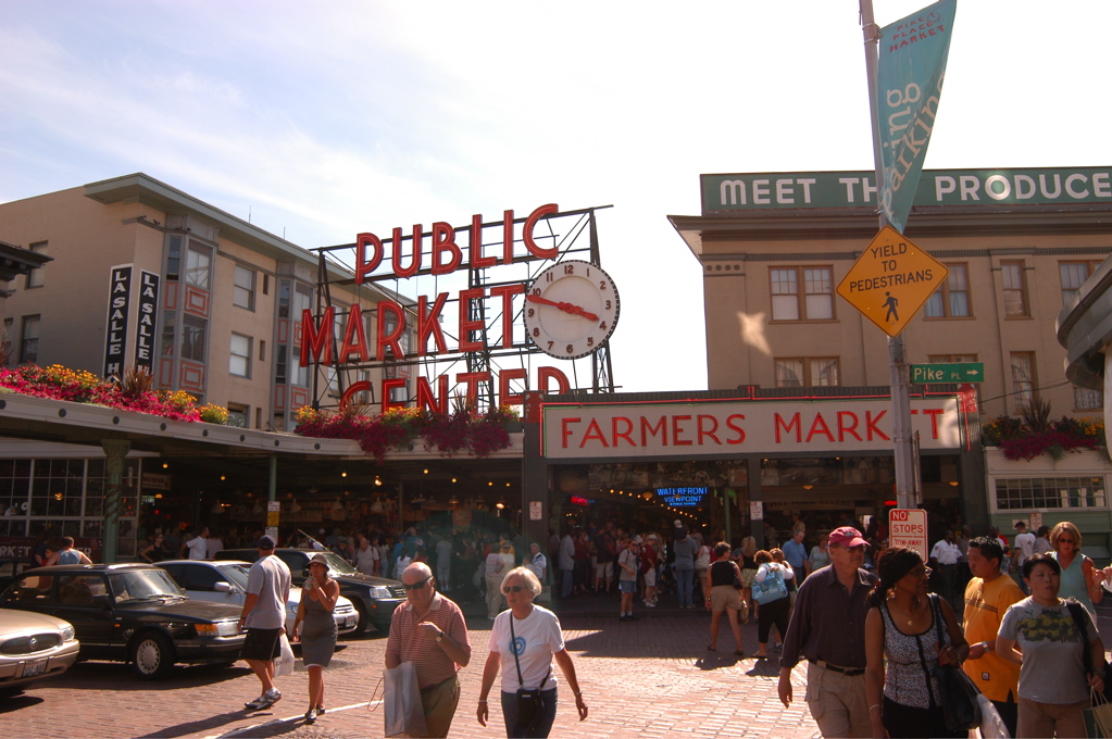 Pike Place Market, a historic Seattle landmark and one of America's oldest public markets