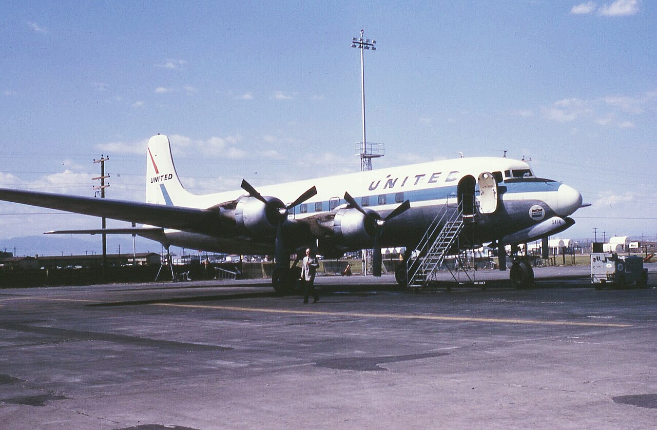 A United Air Lines DC-6 on the ground before the fatal flight