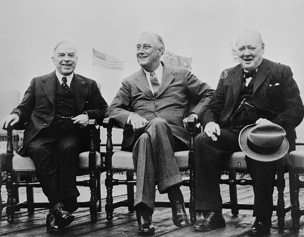 Winston Churchill and Franklin D. Roosevelt confer during the strategic Quebec Conference