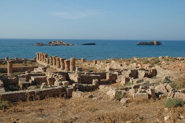 Ruins at Apollonia, a site devastated by the historic earthquake and tsunami near Crete