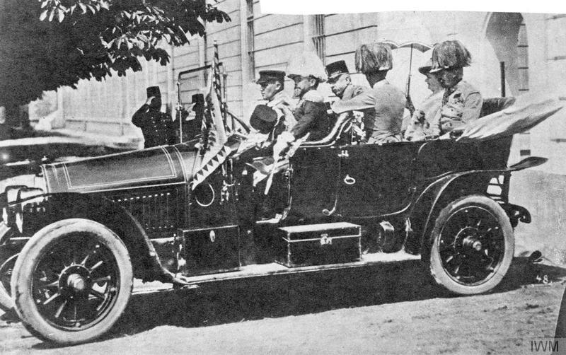 Archduke Franz Ferdinand and Sophie in Sarajevo shortly before their fatal assassination