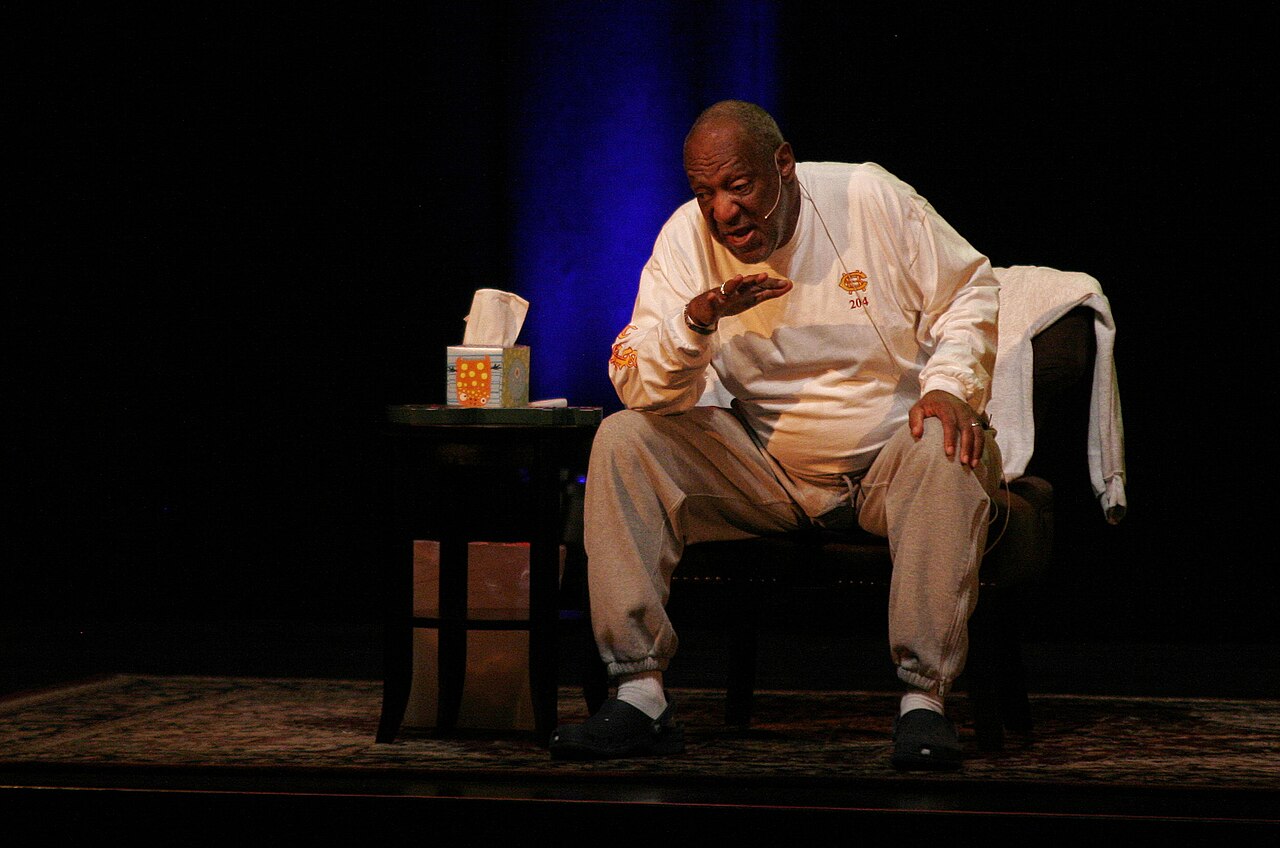 Bill Cosby performs on stage in a one-man show