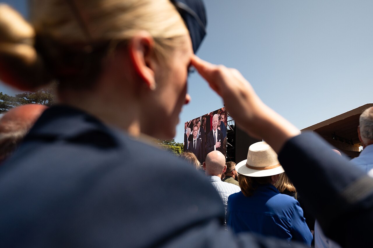A modern commemoration of the D-Day landings at the Normandy beaches in France
