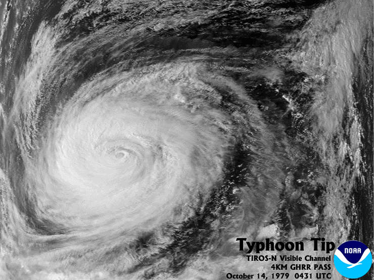 Typhoon Tip at peak intensity, October 14, 1979