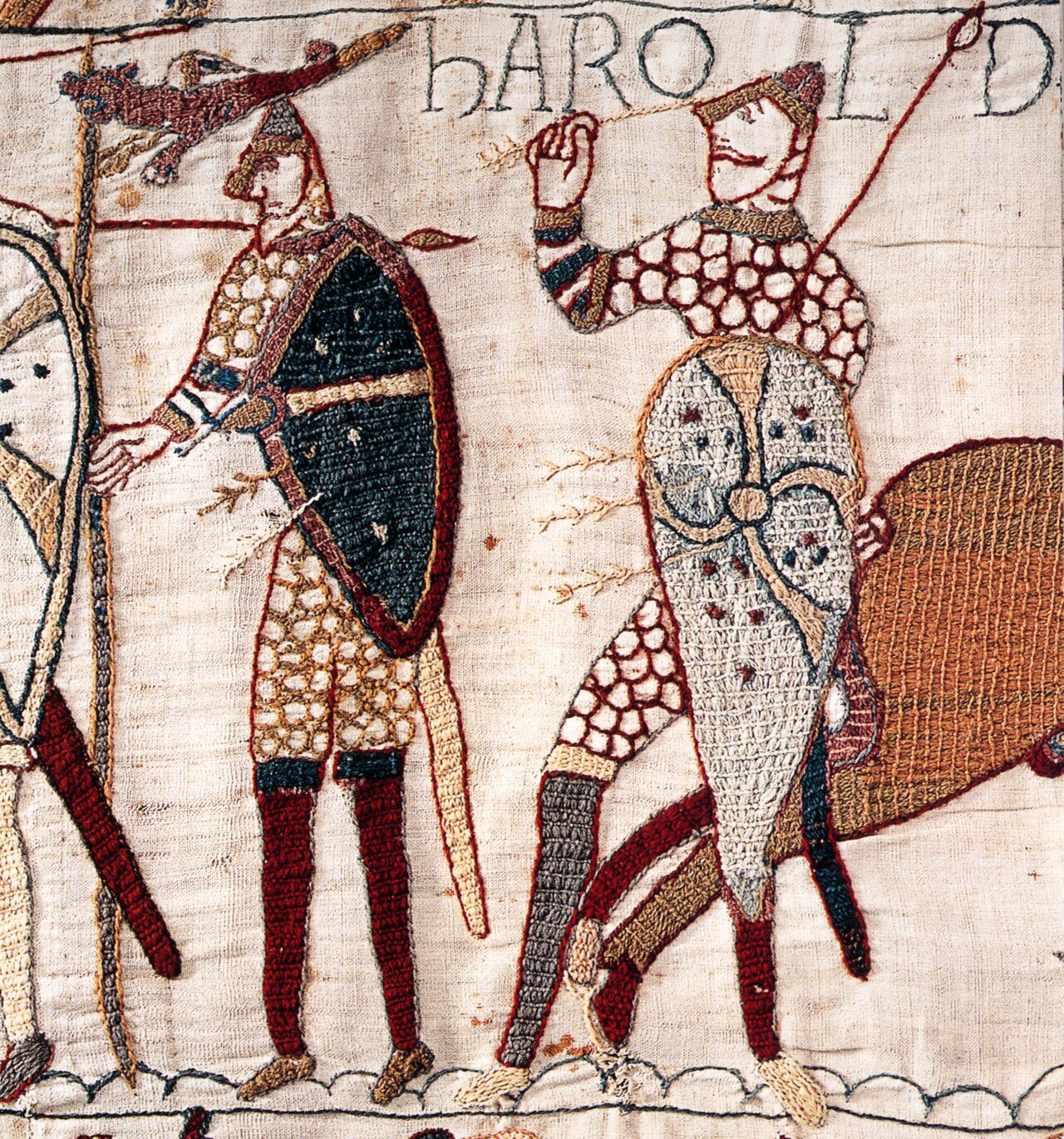 Harold takes an arrow in the eye, from the Bayeux Tapestry