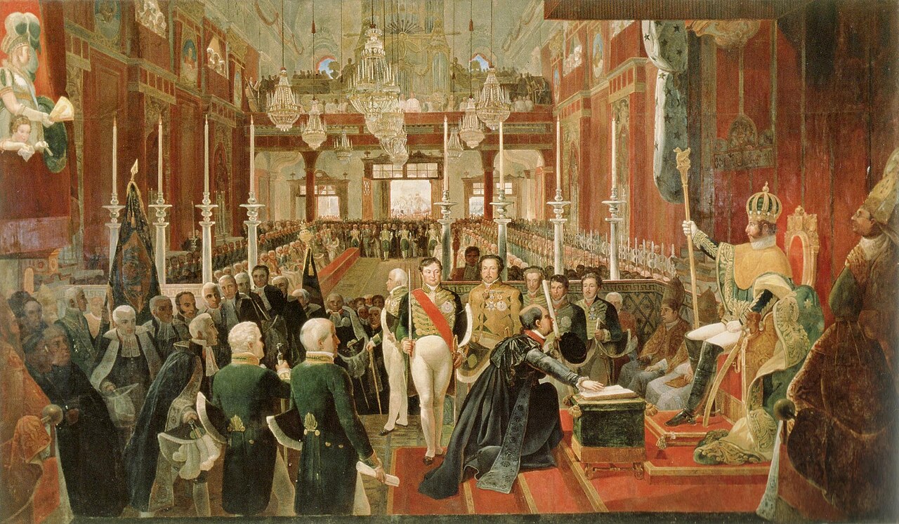 Pedro I is crowned Emperor of Brazil in the Imperial Chapel