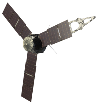 The Juno probe, NASA's solar-powered spacecraft designed to study the atmosphere of Jupiter