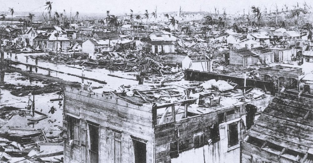 Ruined houses and flooded streets after the hurricane struck Guadeloupe
