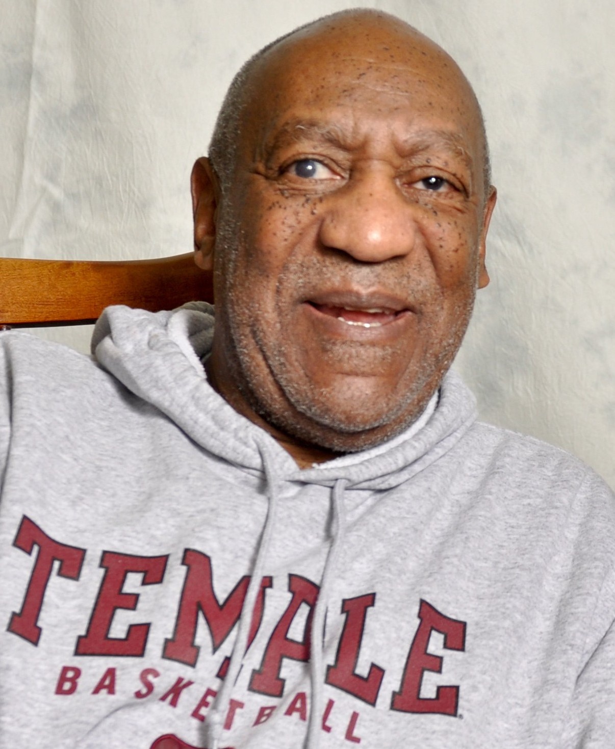 Cosby in grey Temple sweatshirt after sentencing
