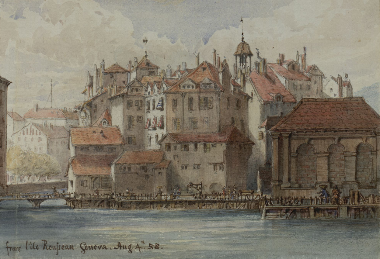Geneva from the Ile Rousseau, August 1863