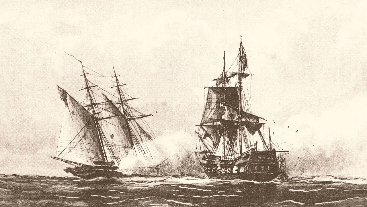 USS Enterprise engages and captures the Tripolitan polacca Tripoli during the Barbary War