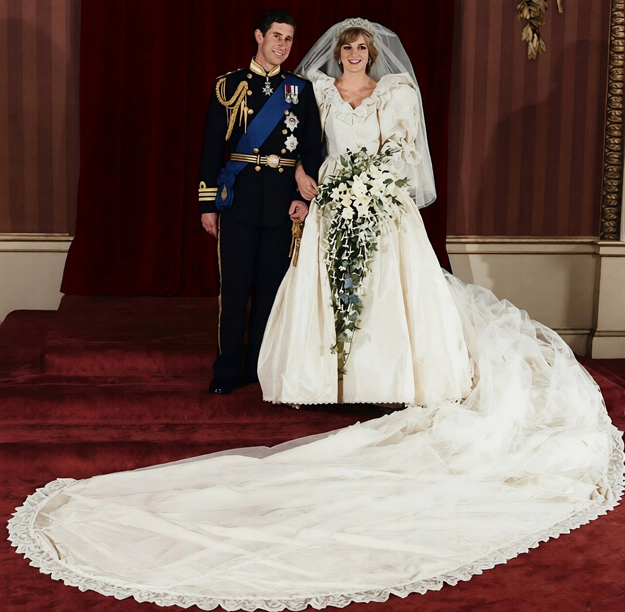 Prince Charles and Lady Diana Spencer on their wedding day at St Paul's Cathedral