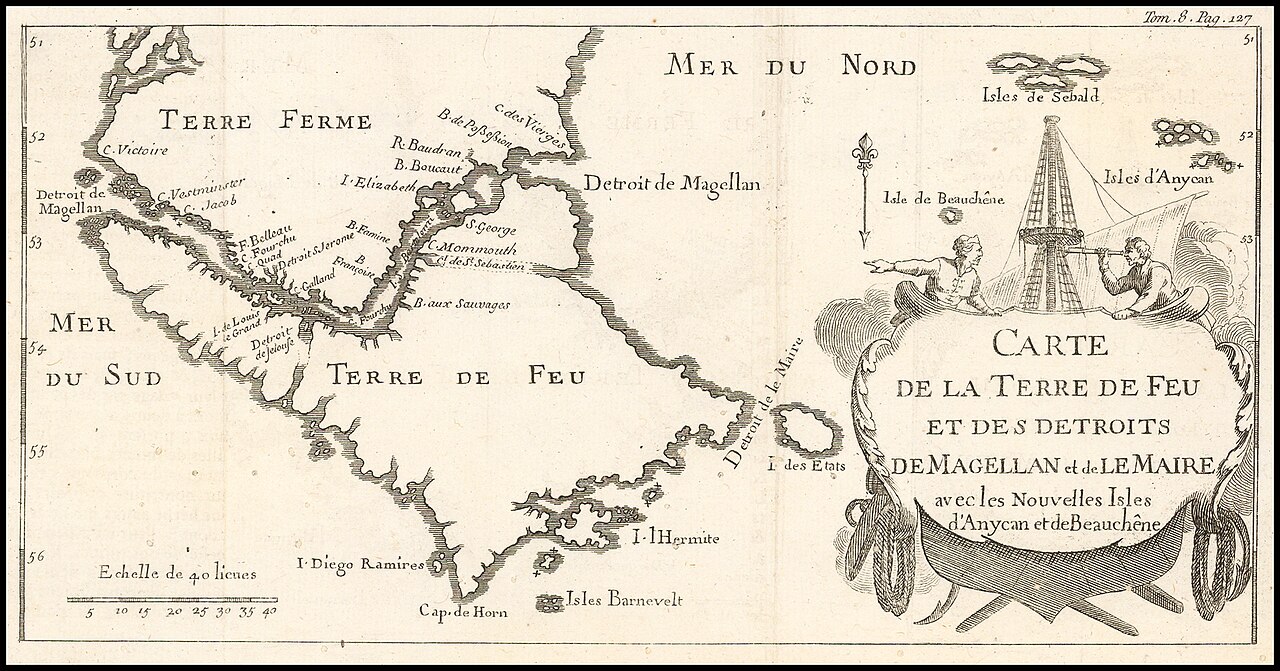 A 1520 French map of the Strait of Magellan and Cape Horn