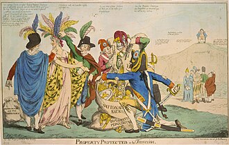 A political cartoon satirizing the XYZ Affair, which triggered the Quasi-War with France