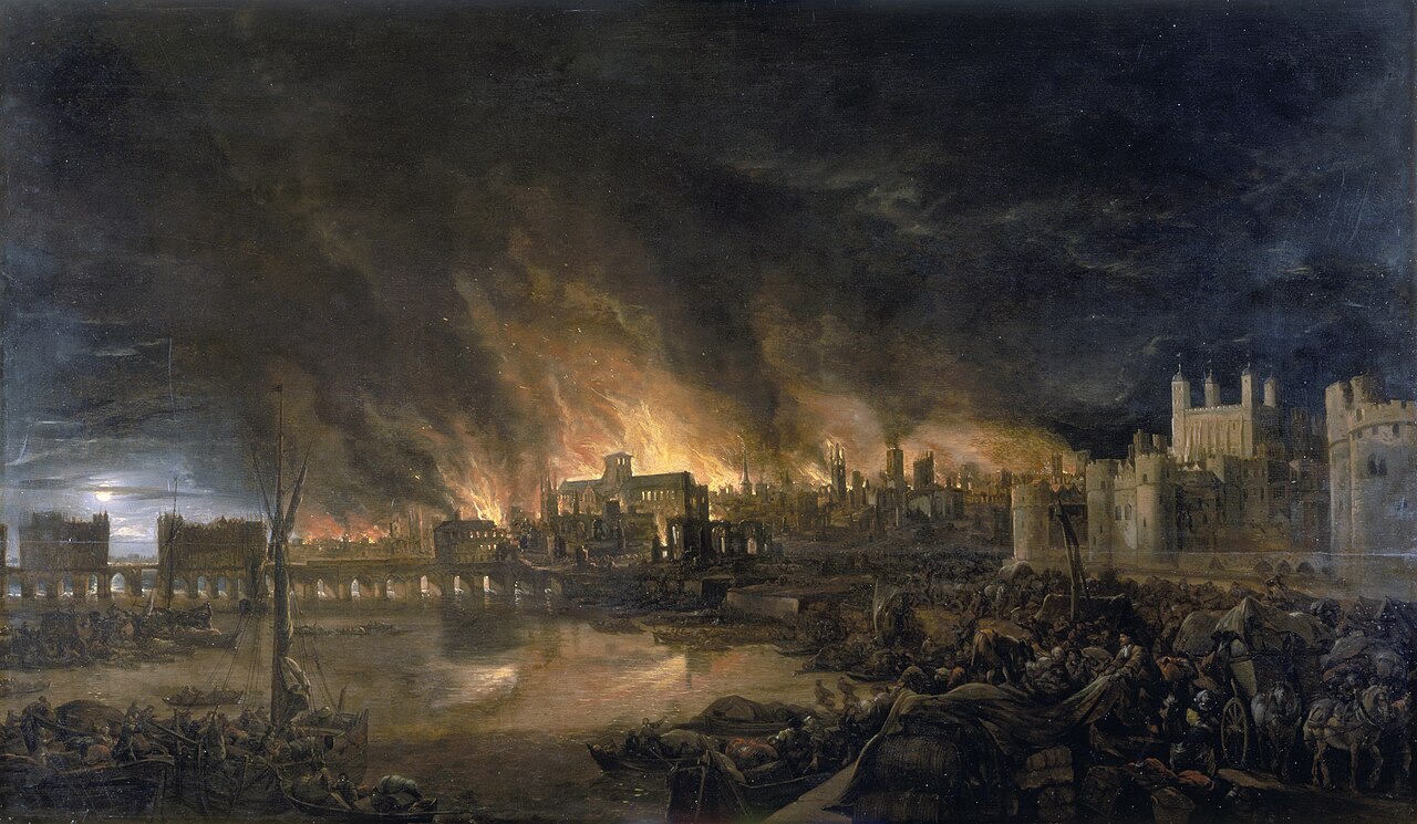 Flames consume London as boats crowd the river to escape