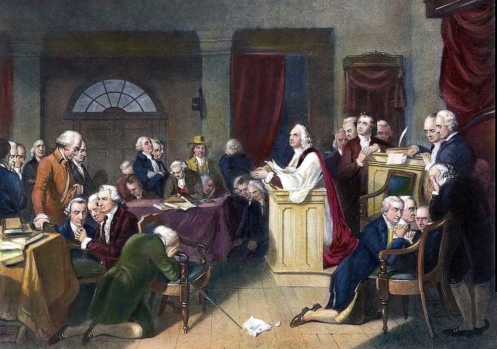 Delegates gather at Carpenters' Hall for the opening session