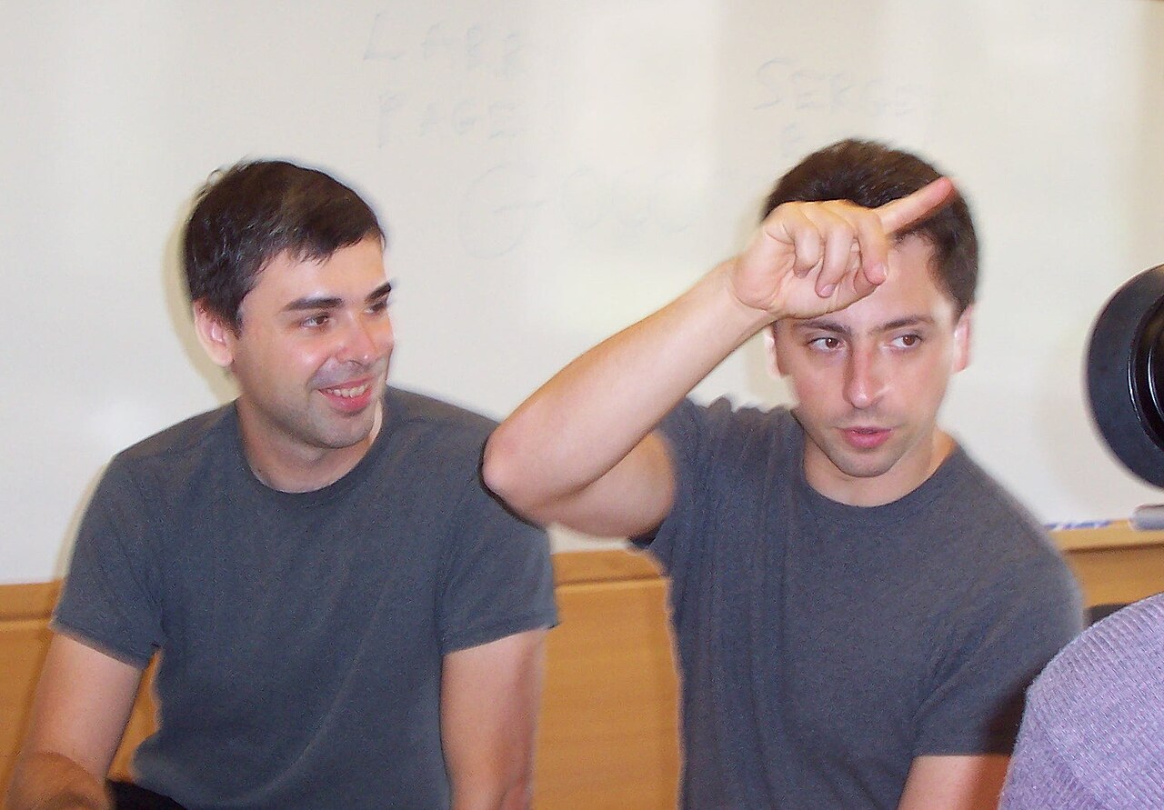 Larry Page and Sergey Brin in their Stanford office