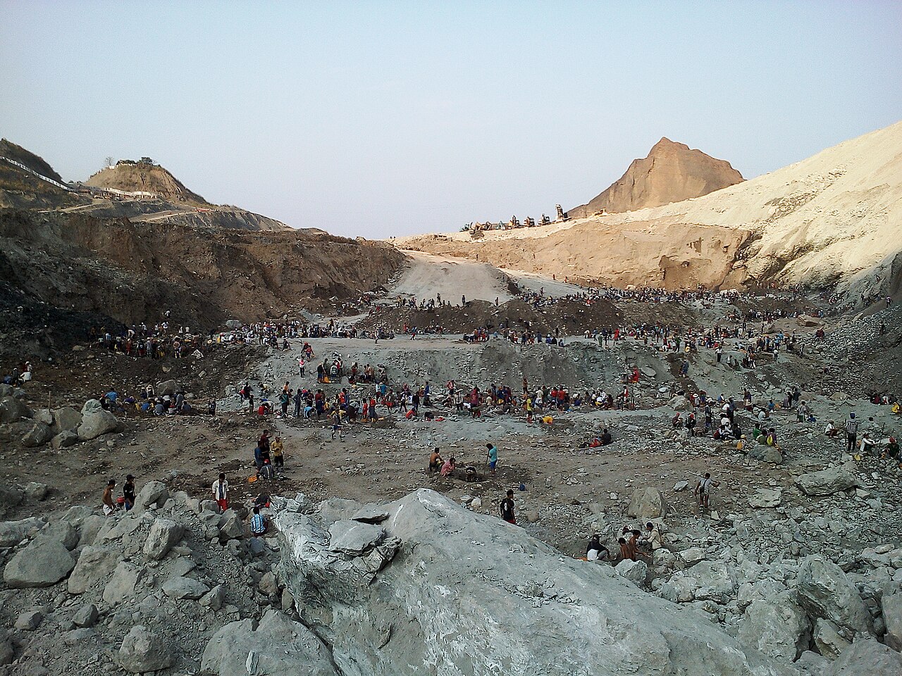 Miners search for jade in Hpakant, Myanmar, following a catastrophic and deadly landslide