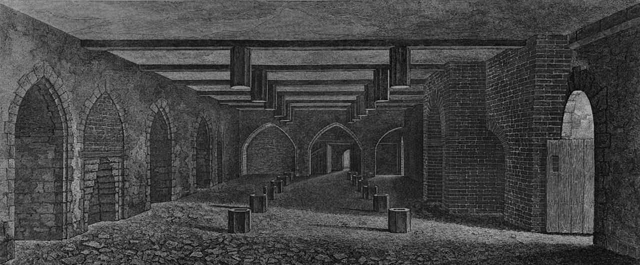 The undercroft beneath the House of Lords where the gunpowder was hidden