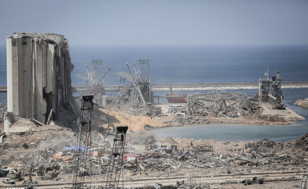 The Port of Beirut following the catastrophic ammonium nitrate explosion that devastated Lebanon's capital
