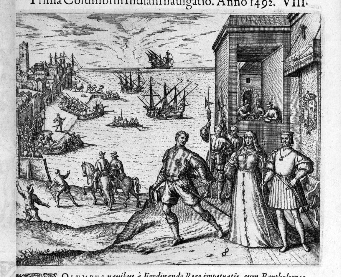 The fleet sails from Palos de la Frontera, August 1492