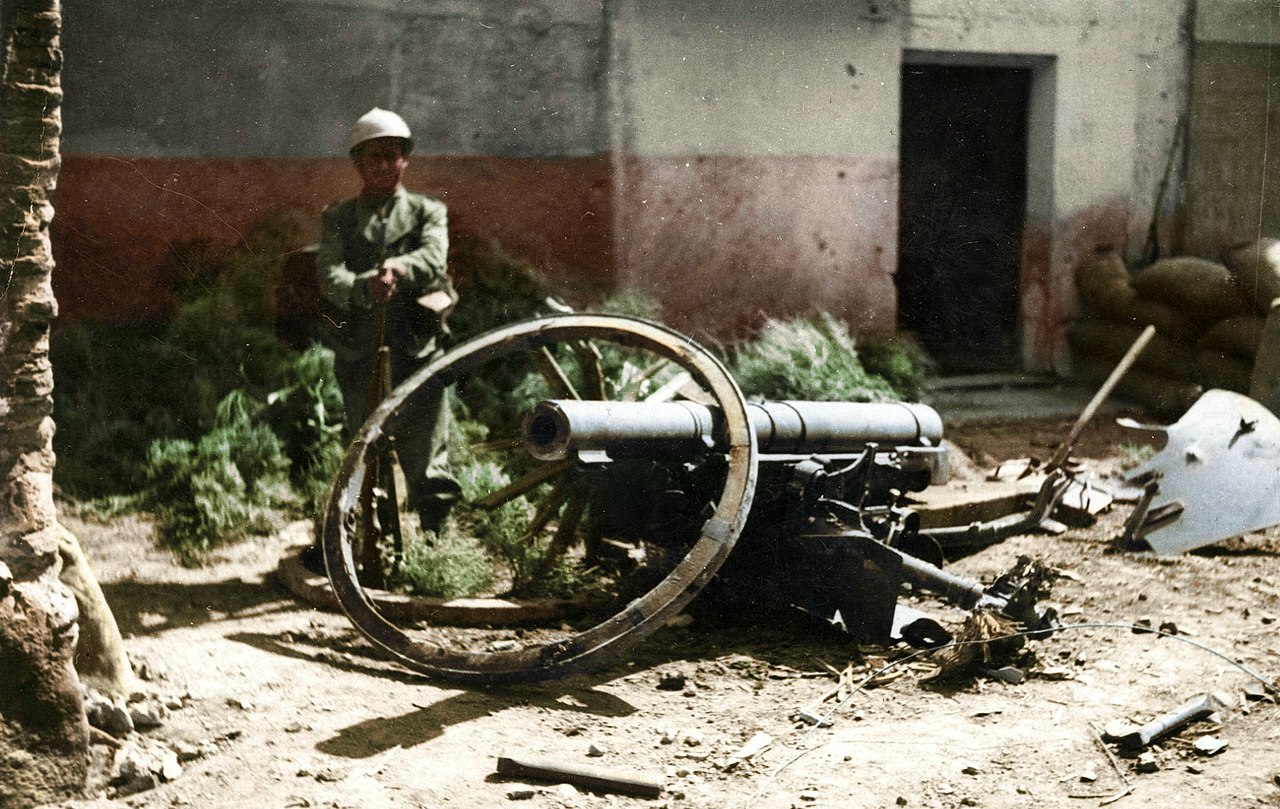 Nationalist rebel forces guard a position during the outbreak of the Spanish Civil War