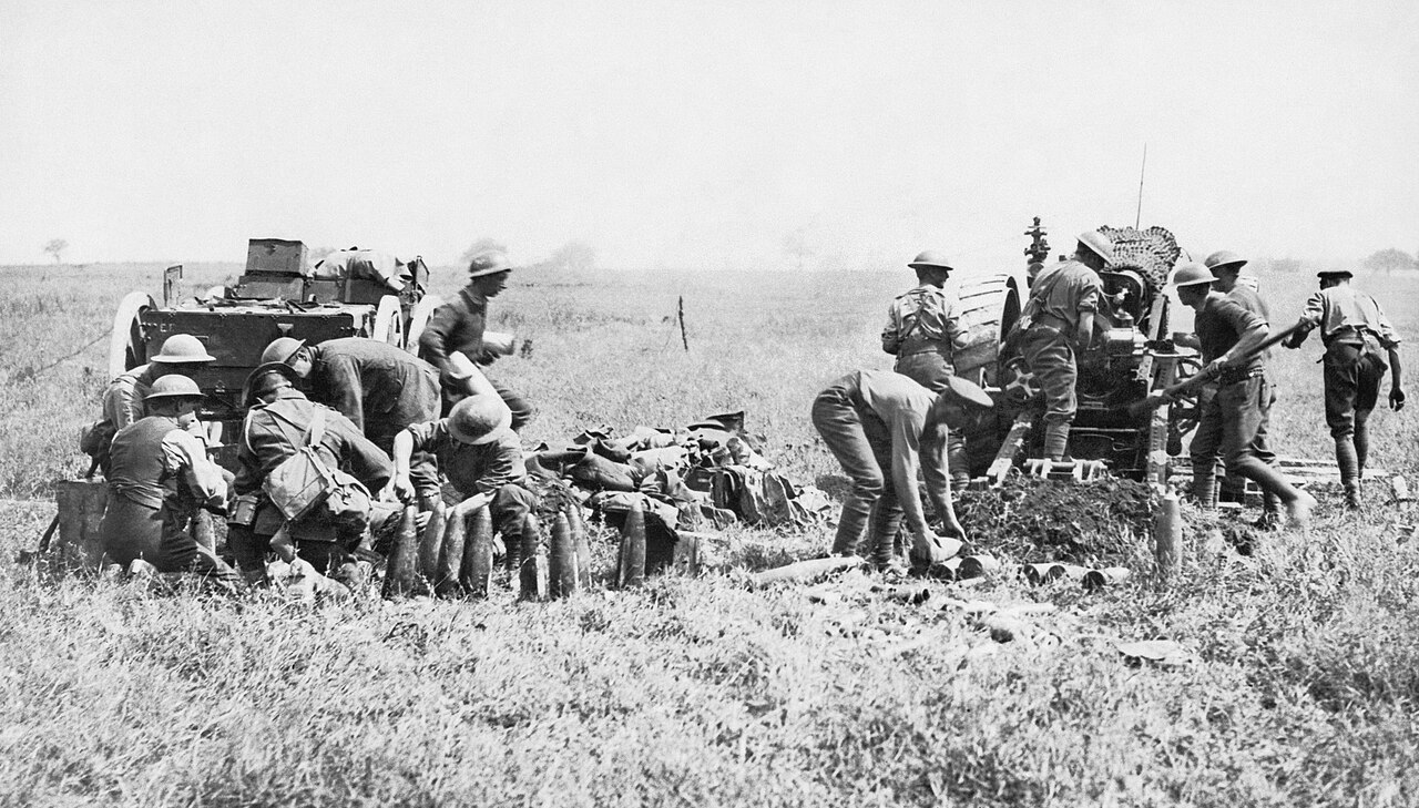 Allied artillery crews open the Battle of Amiens, launching the decisive Hundred Days Offensive