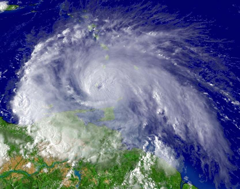 Hurricane Ivan bears down on Grenada, September 2004