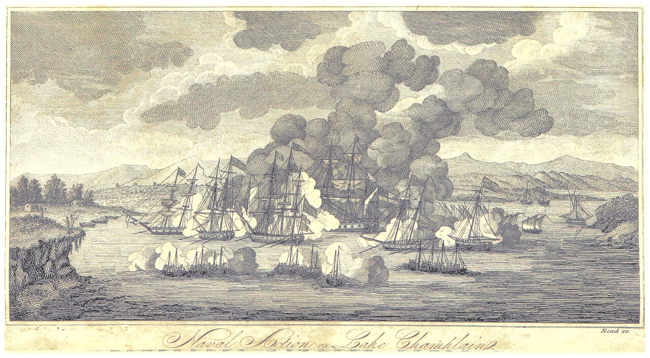 American and British ships exchange fire on Lake Champlain