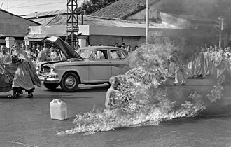 Thich Quang Duc self-immolates in protest of the Ngo Dinh Diem