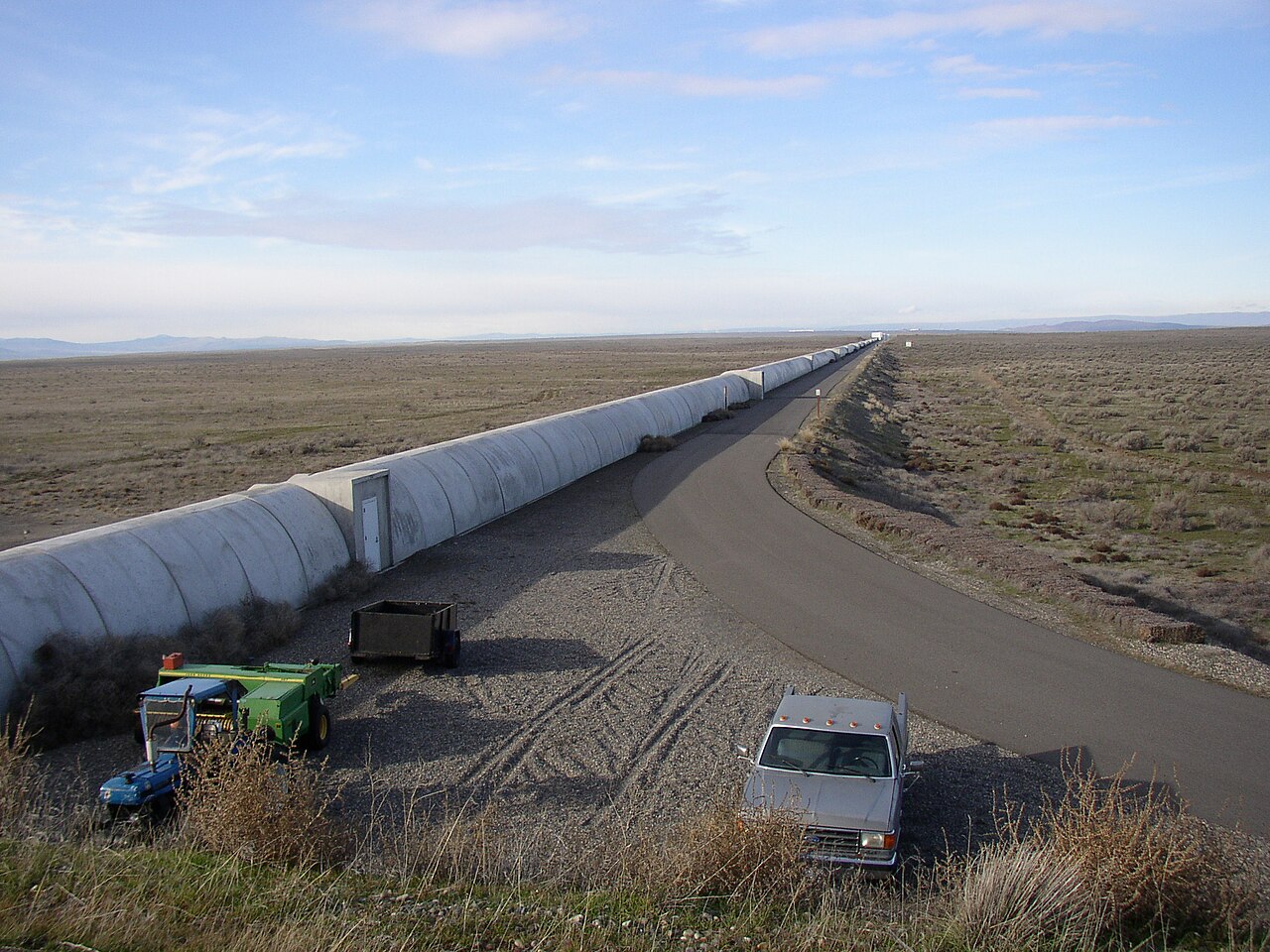 The LIGO Hanford detector's two-mile arm stretches across the Washington desert