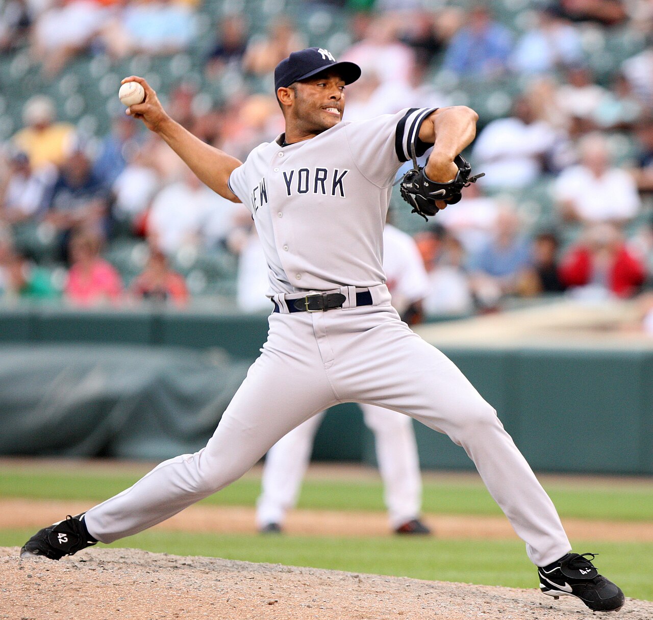 The Yankees closer delivers a pitch during a game
