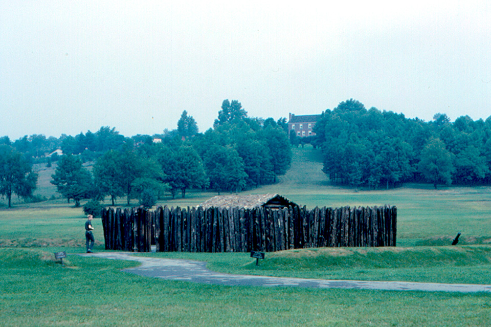 The reconstructed Fort Necessity, site of George Washington's only military surrender in 1754