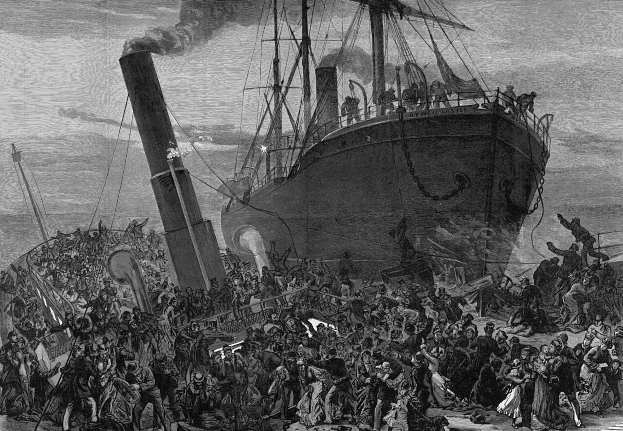 The Princess Alice collides with the Bywell Castle on the Thames