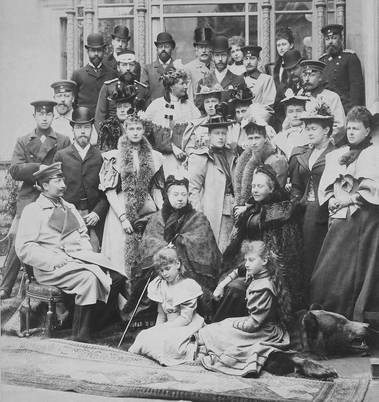 The Queen sits among her children and grandchildren at a family gathering