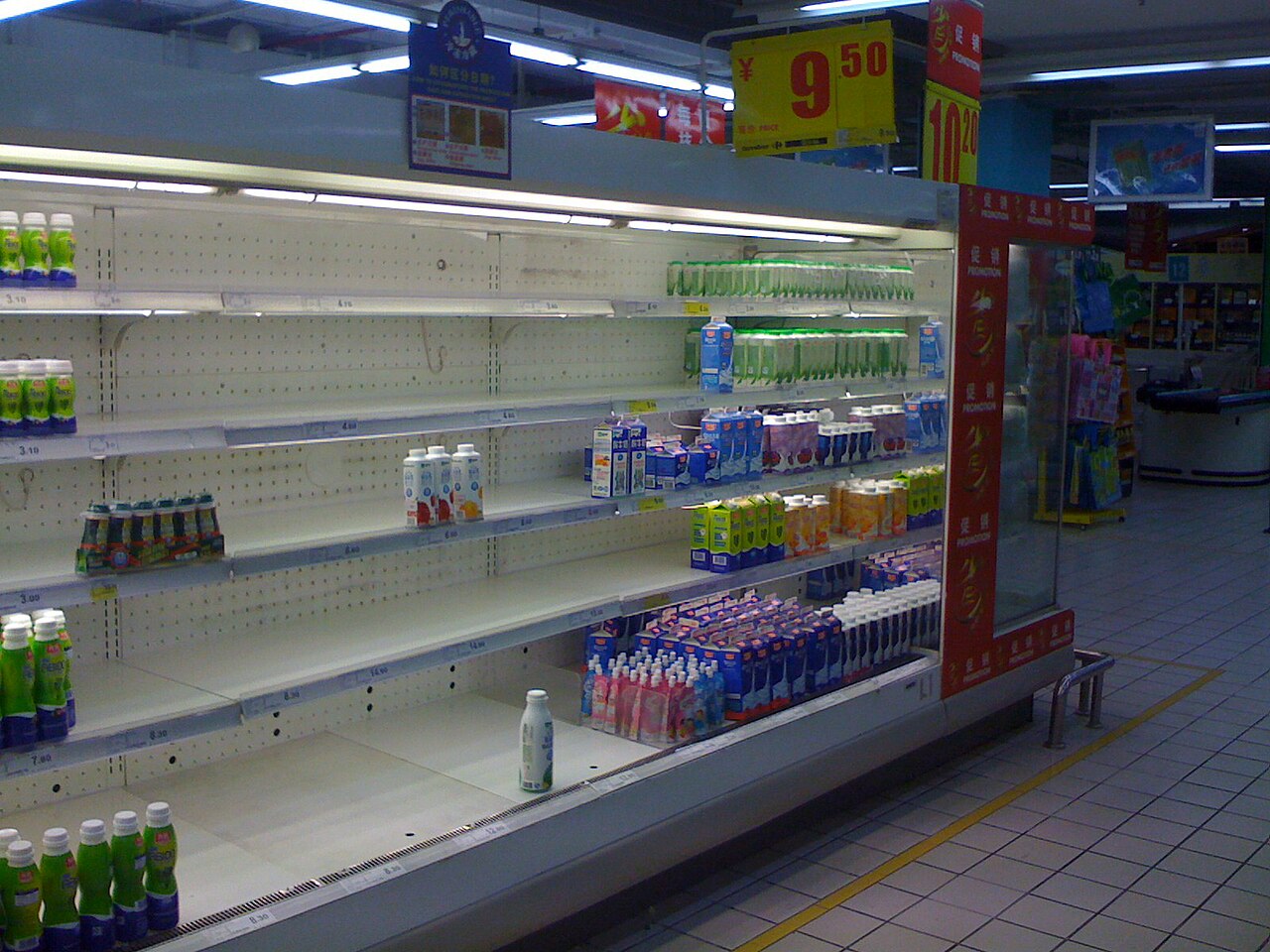 Chinese consumers avoid dairy products following the 2008 melamine-tainted milk powder scandal