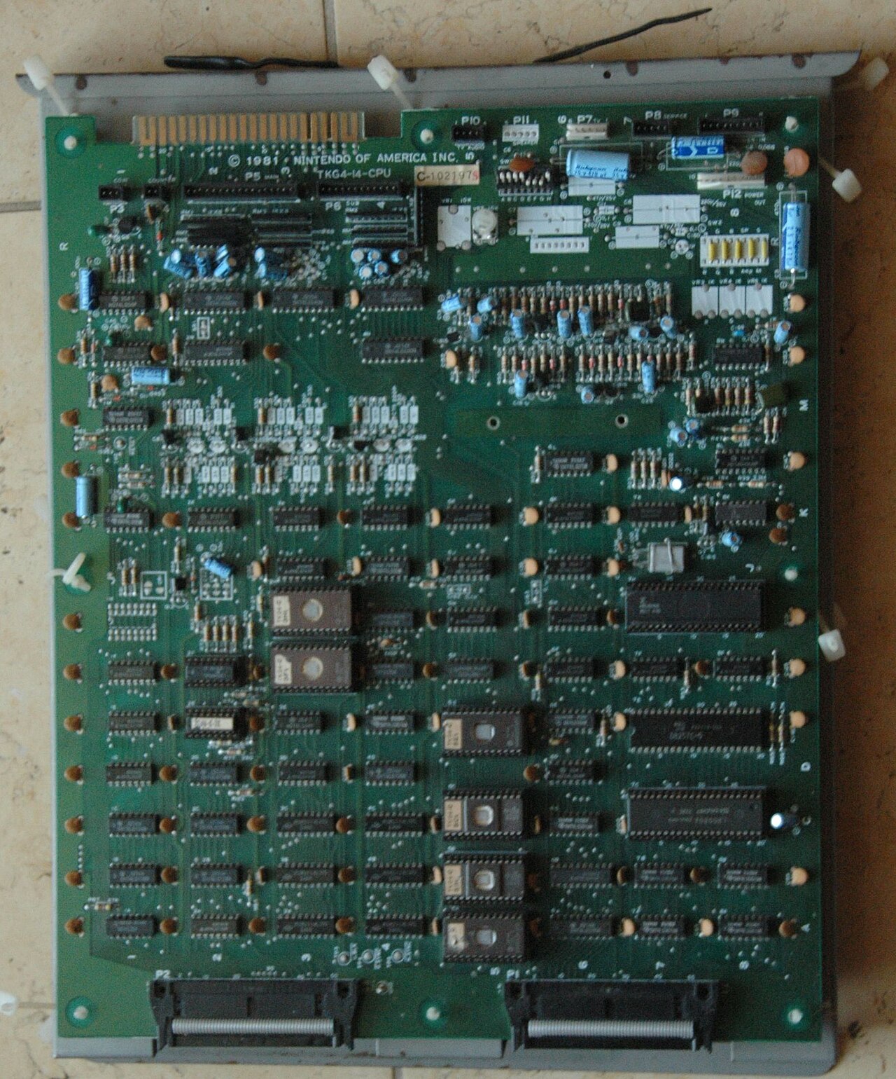 The original Donkey Kong arcade circuit board, the hardware powering Nintendo's iconic 1981 release