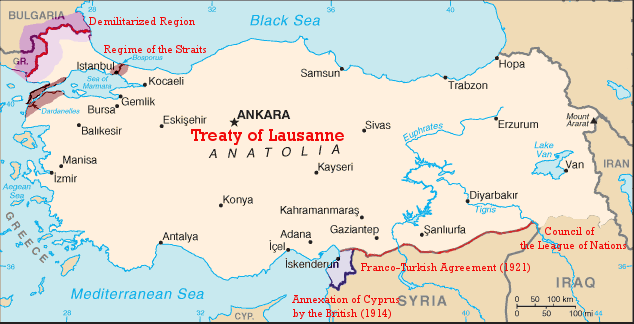 Treaty of Lausanne Redraws the Map of Turkey