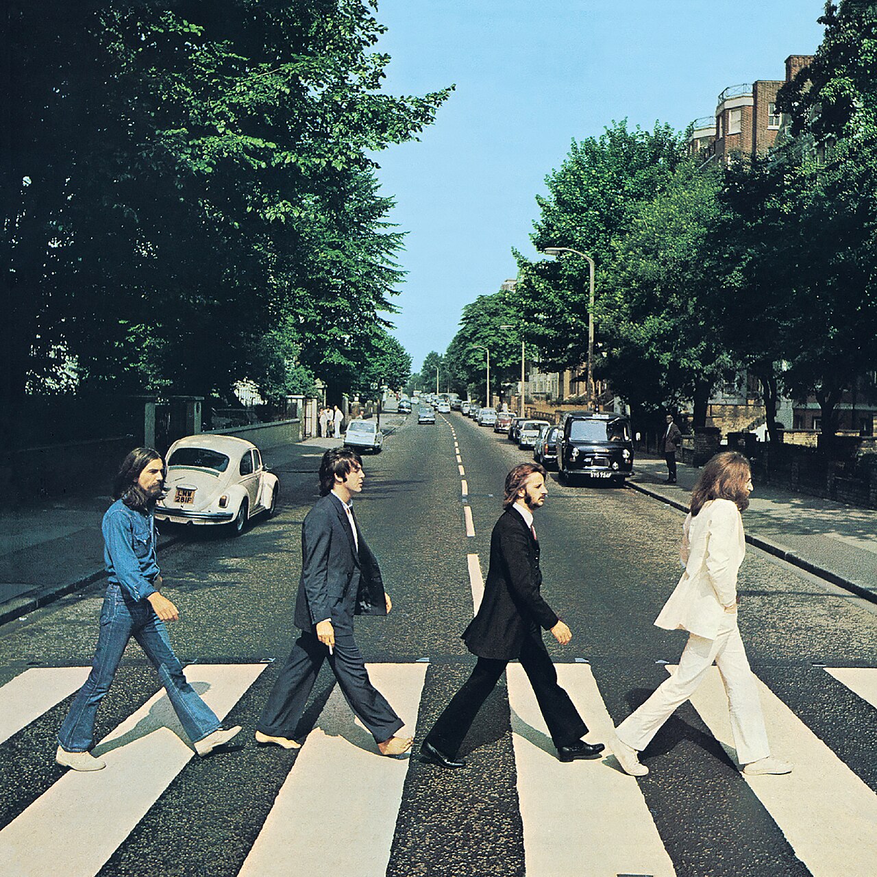 The Beatles cross Abbey Road for the iconic cover of their final recorded album