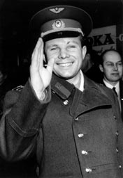 Yuri Gagarin, the first human to travel into space and orbit the Earth