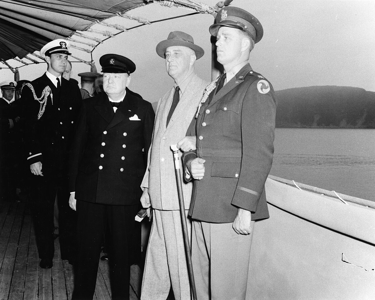 Winston Churchill and Franklin D. Roosevelt meet to draft the historic Atlantic Charter