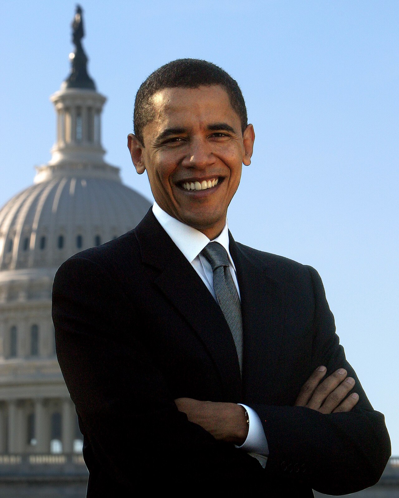 President-elect Obama stands before the Capitol dome after his victory